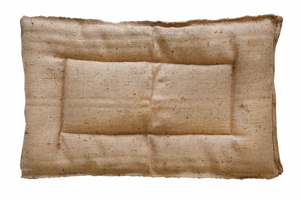 Large Natural Hessian Wool Dog Beds