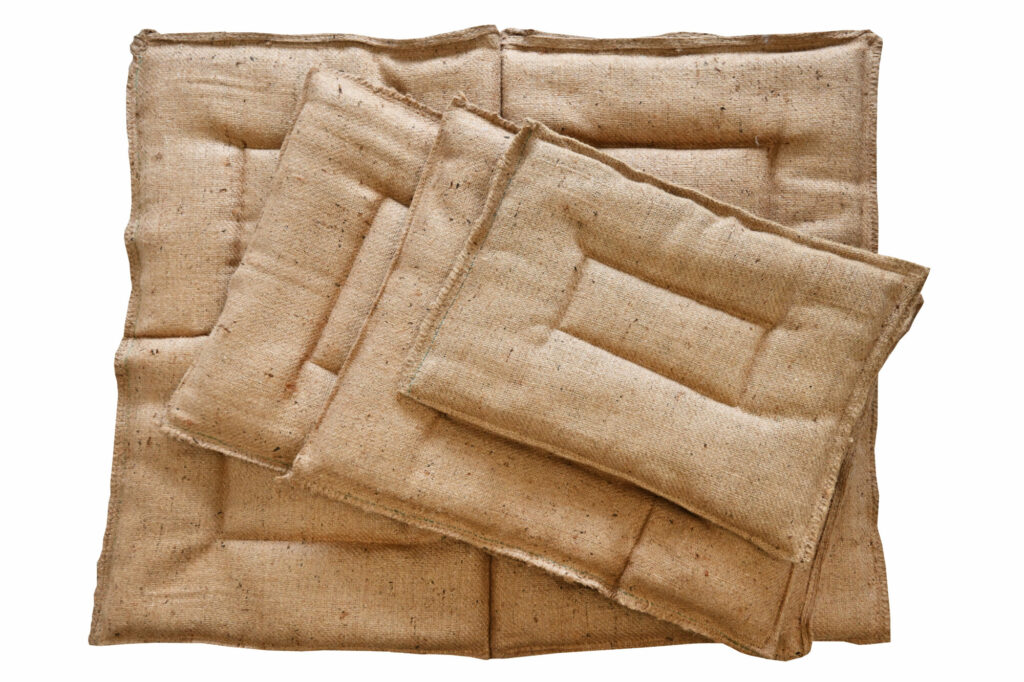 Large Natural Hessian Wool Dog Beds